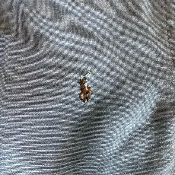 Men's Ralph Lauren Blue Stretch Oxford Slim Fit Button Down Shirt L - Picture 2 of 6